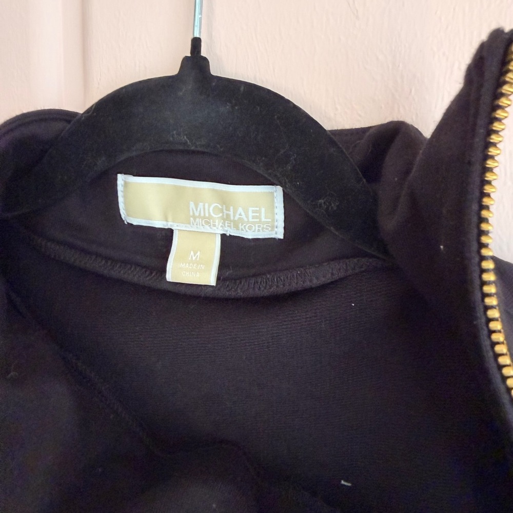 Michael Kors Black Half-Zip Jacket SzM - Picture 3 of 5